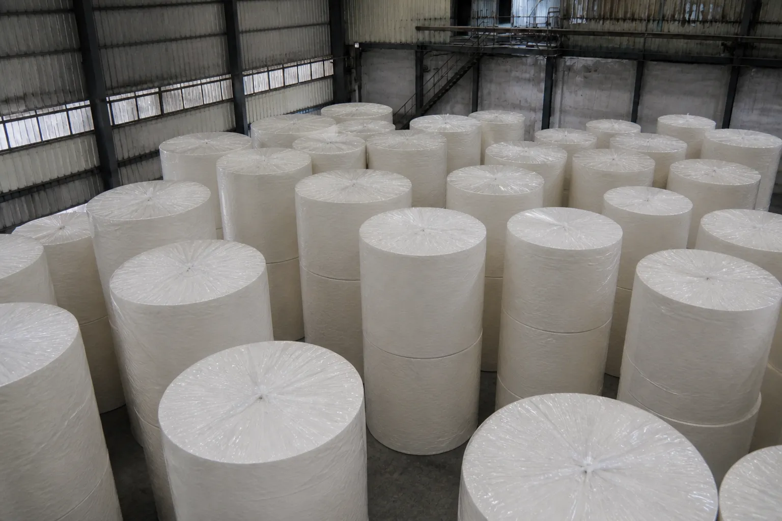 Bamboo tissue jumbo roll for facial tissue converting