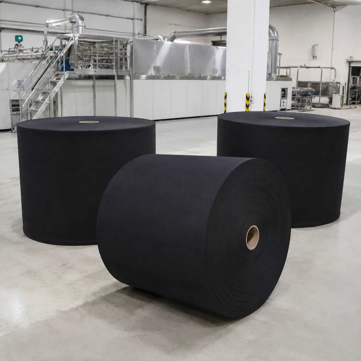 Black colored tissue jumbo roll for napkin production