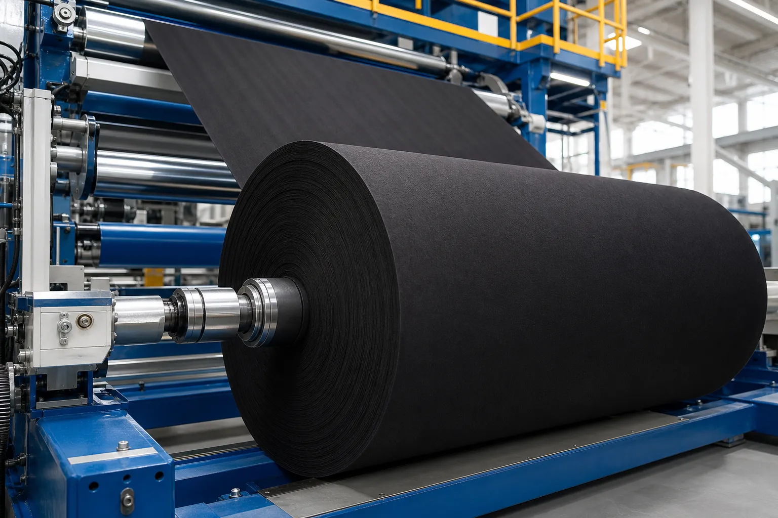 Black toilet tissue jumbo roll for converting