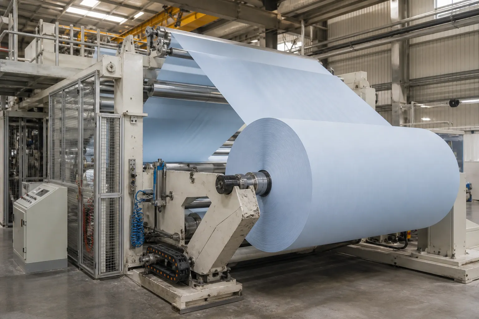 Blue kitchen towel parent roll for paper towel production