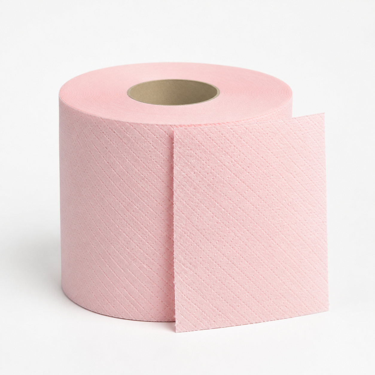 Custom colored pink toilet tissue roll