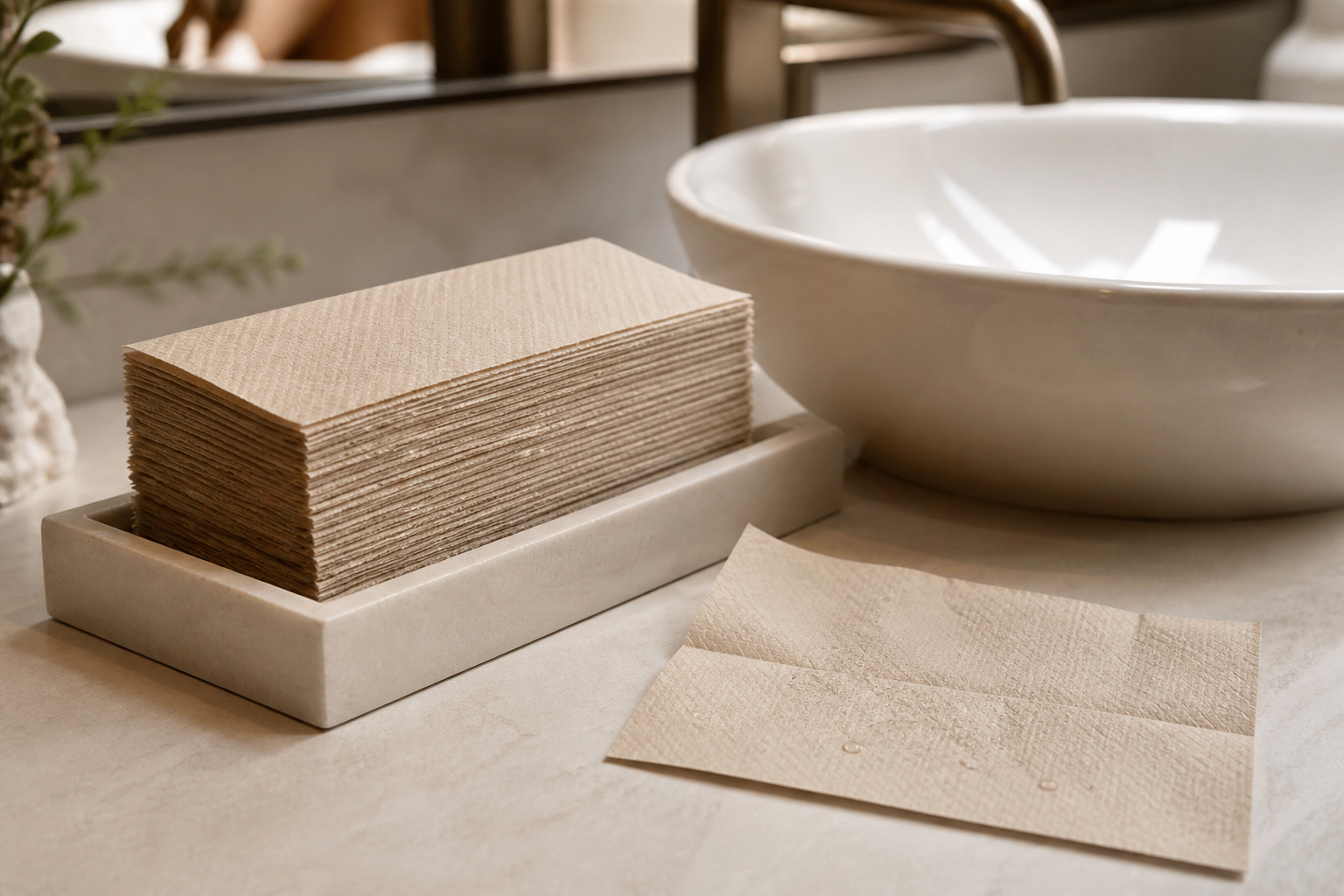 Eco-friendly natural brown paper hand towel