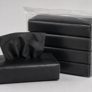 Soft black facial tissue paper