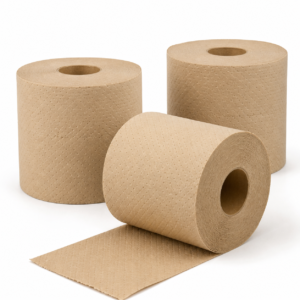 Natural Brown Toilet Paper Rolls with Sustainable Fiber Materials