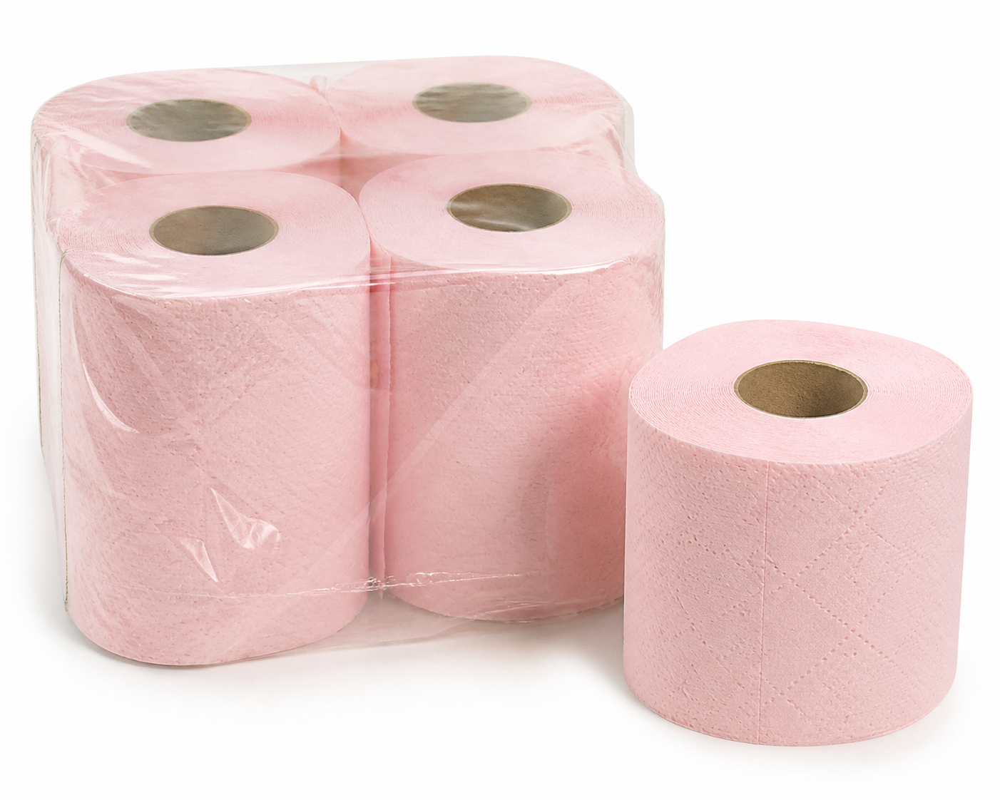 Pink Toilet Paper Rolls for Hospitality and Retail
