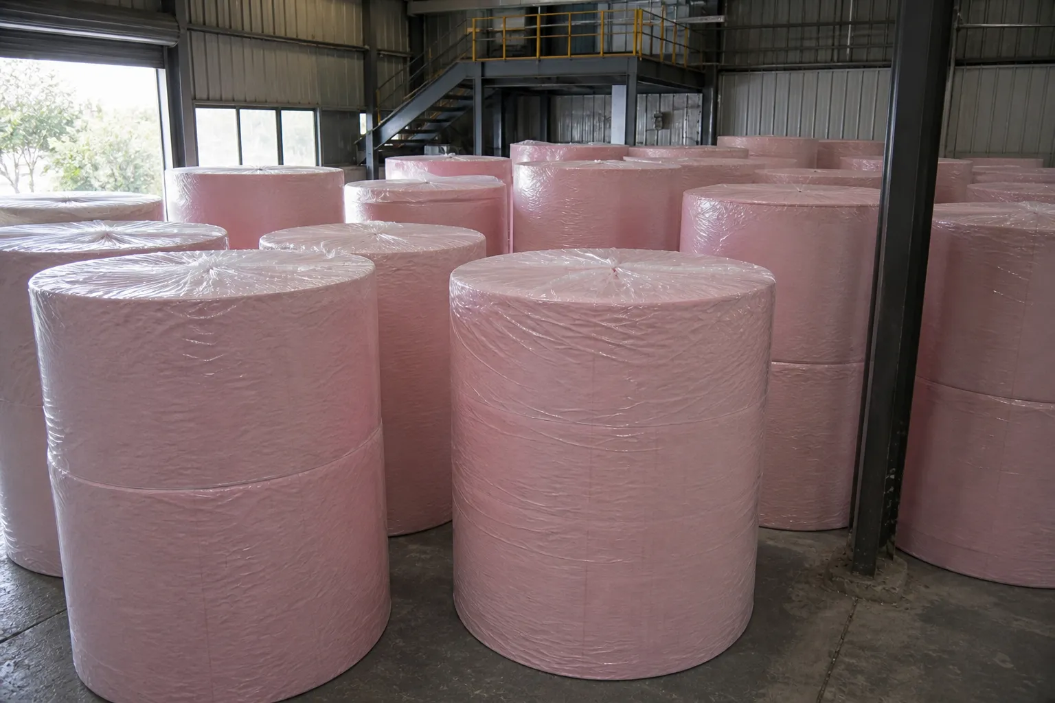Pink facial tissue jumbo roll