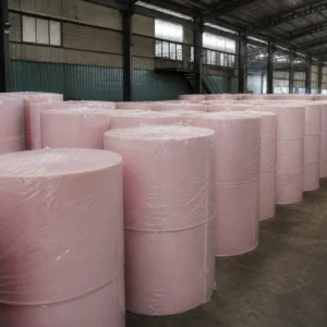 Pink facial tissue paper jumbo roll
