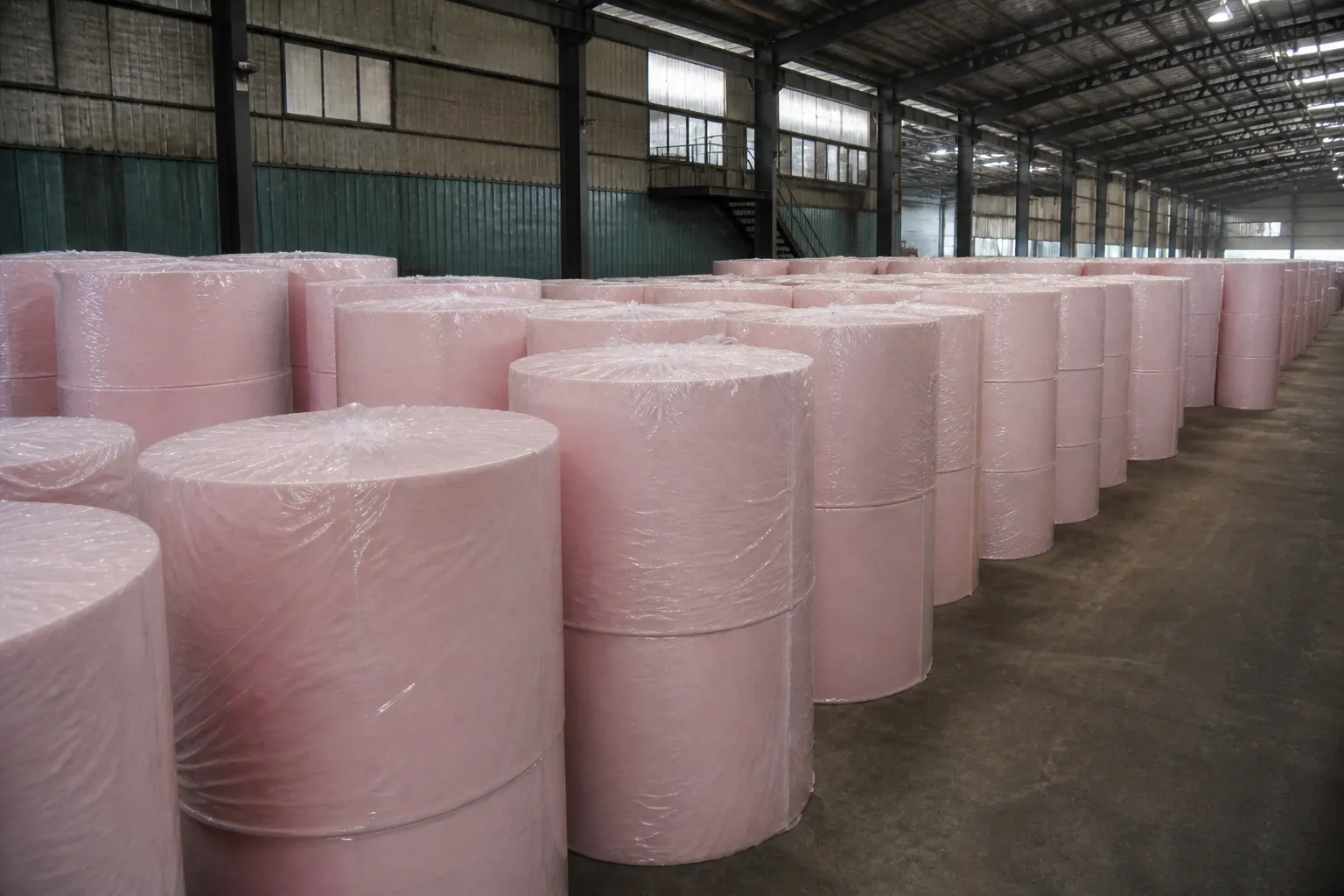 Pink facial tissue paper jumbo roll