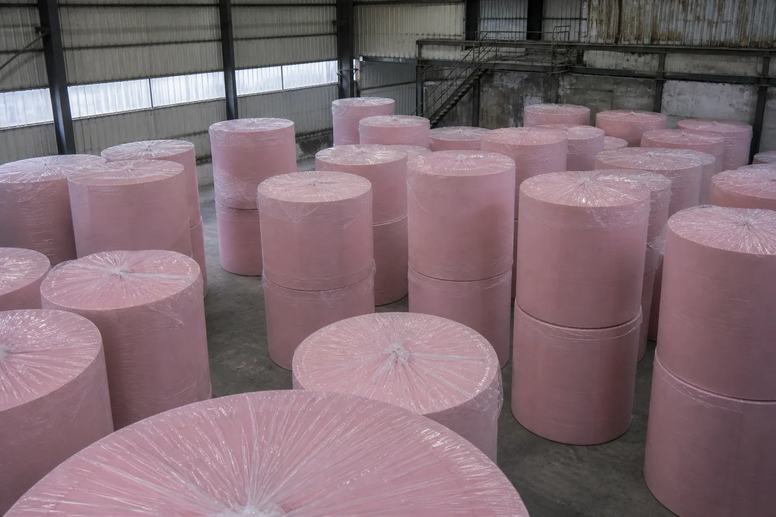 Pink tissue jumbo roll for facial tissue converting