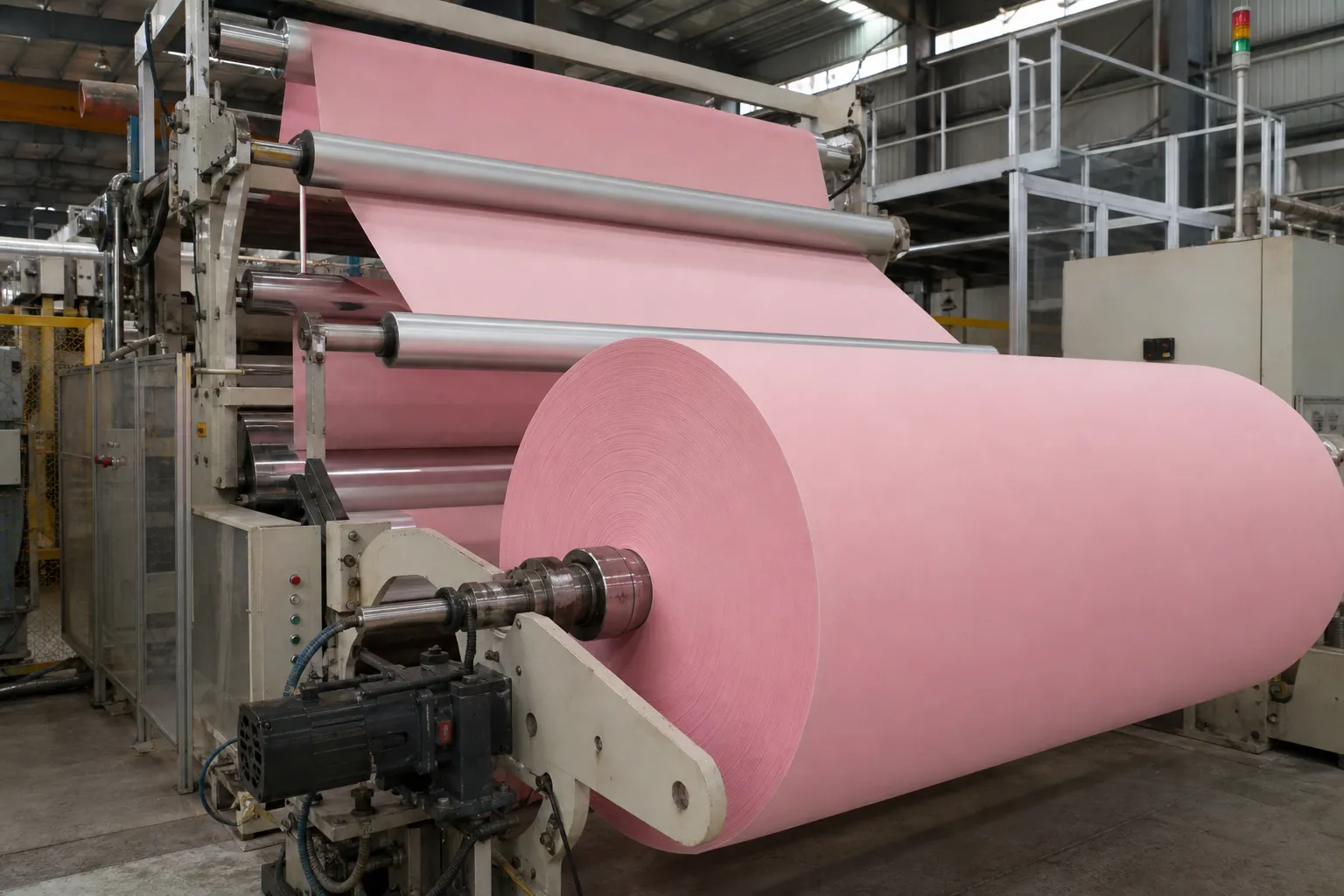 Pink toilet tissue jumbo roll