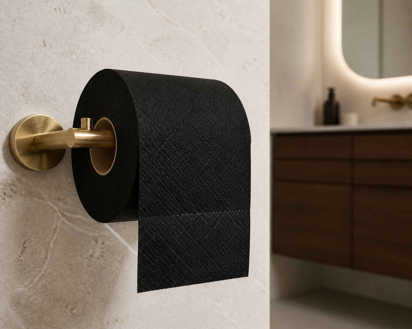 Premium black colored toilet tissue roll