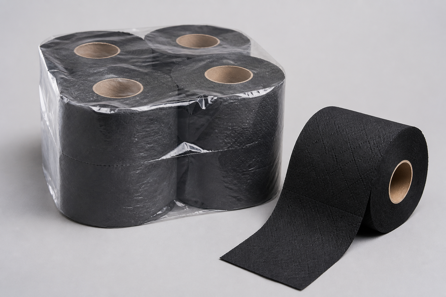 Premium black colored toilet tissue roll
