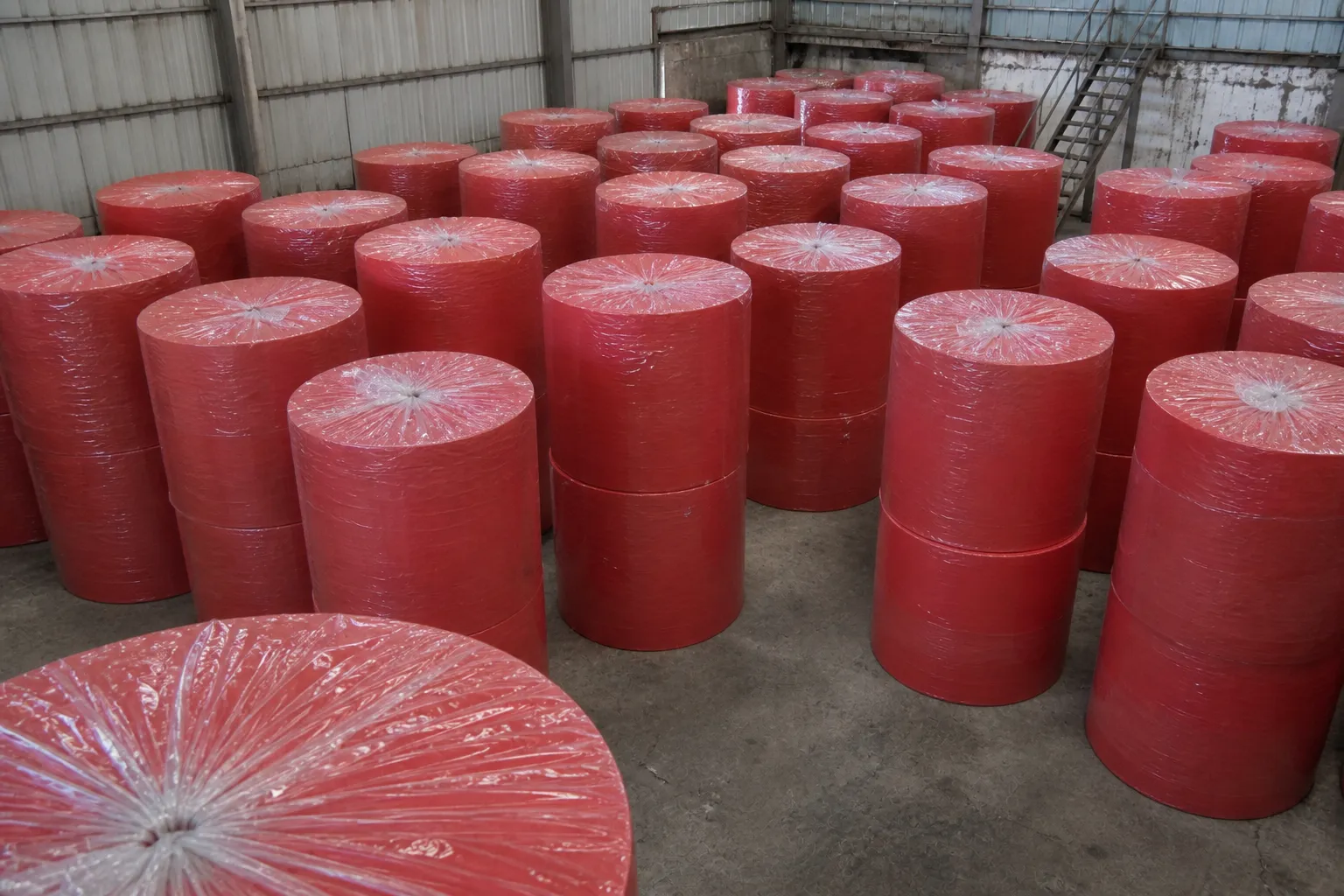 Red napkin tissue jumbo roll