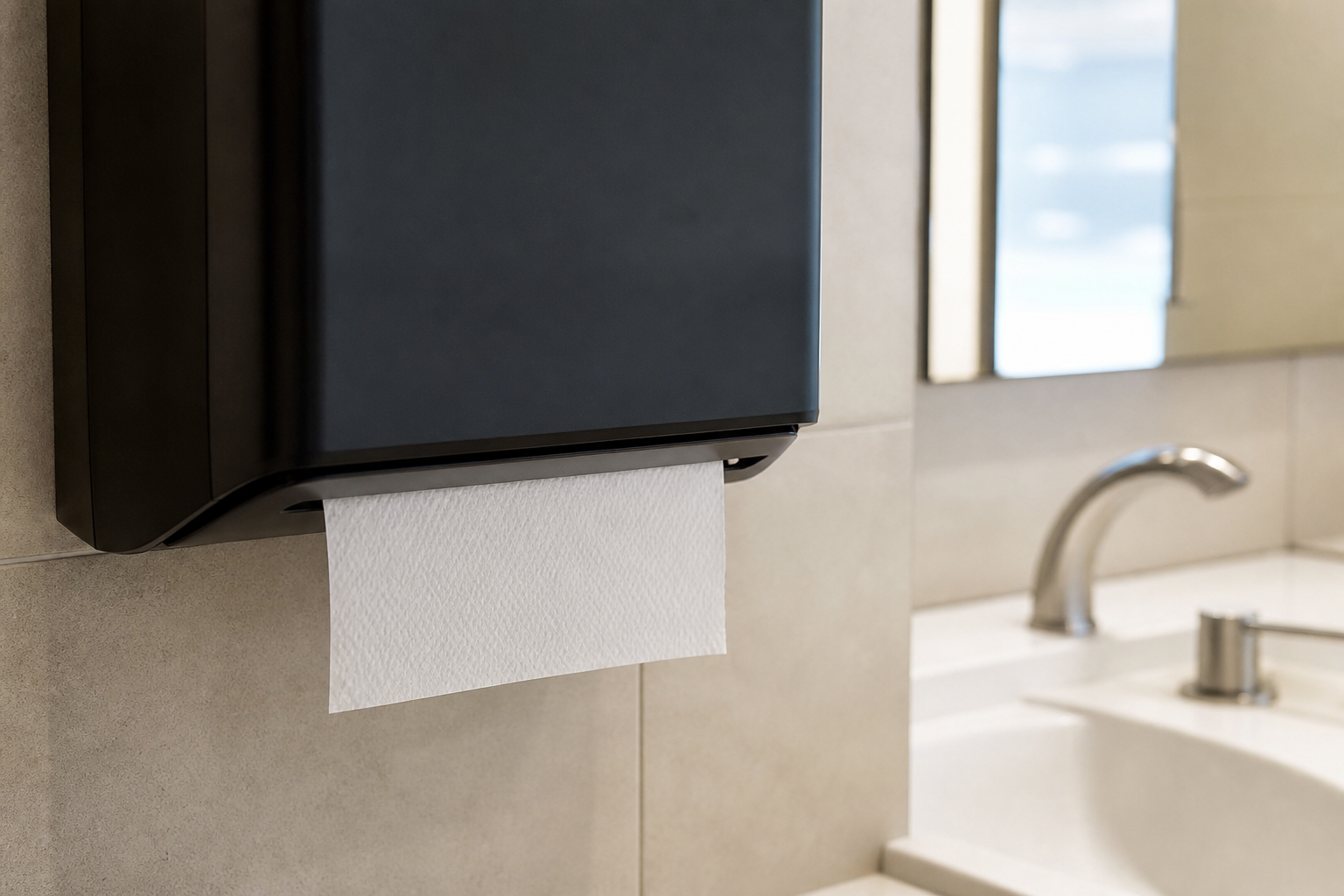 Soft and absorbent white paper hand towels