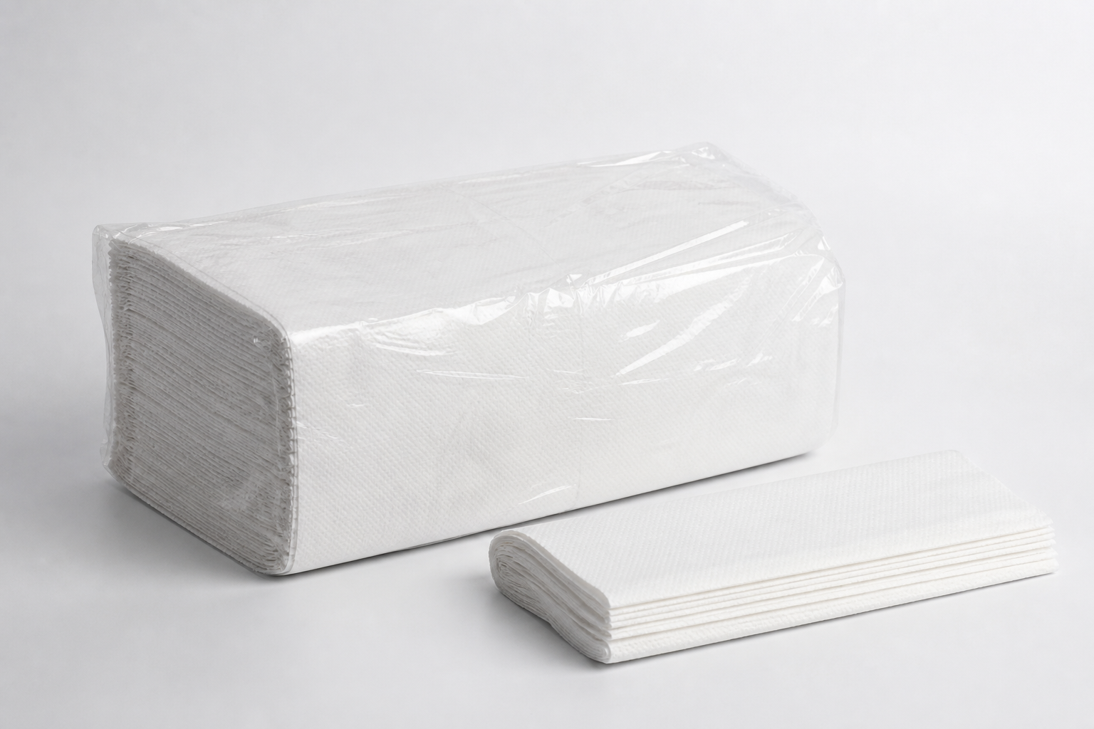 Soft and absorbent white paper hand towels