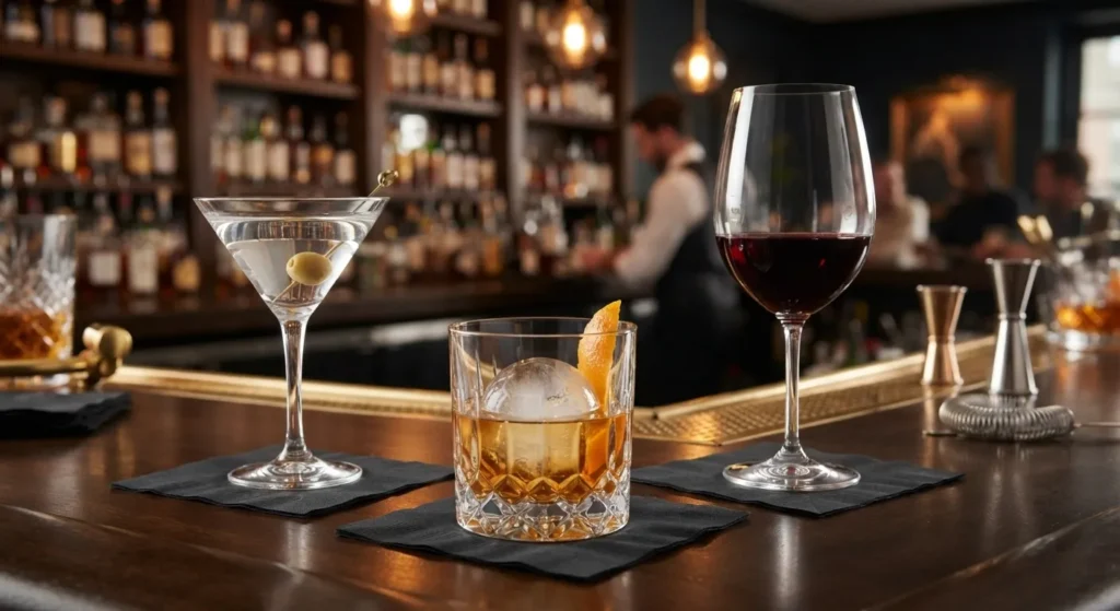 black cocktail napkins for cocktail bars