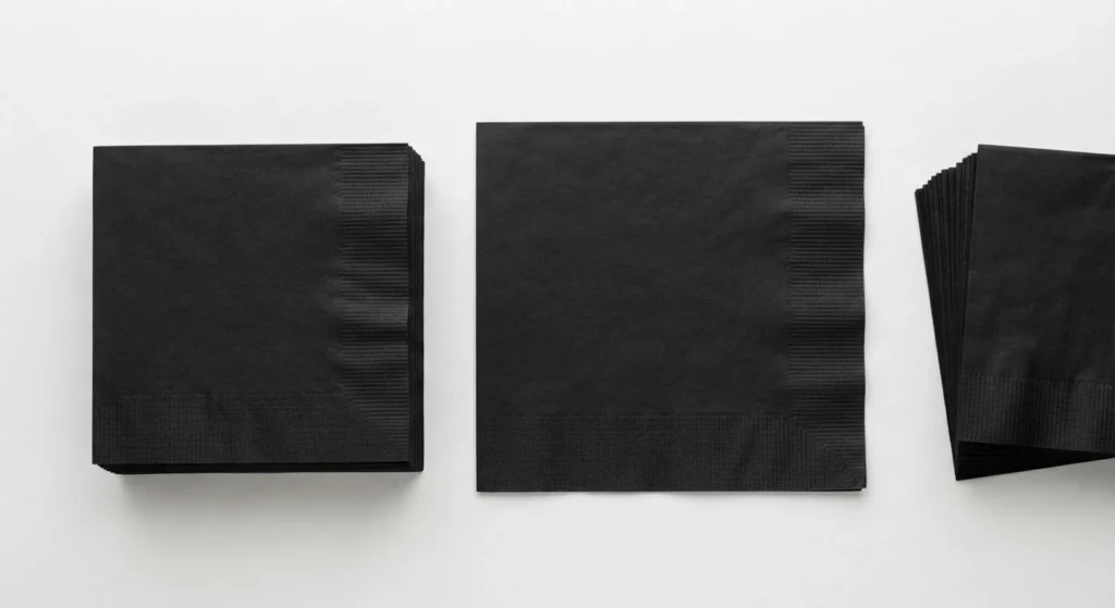 black paper cocktail napkins