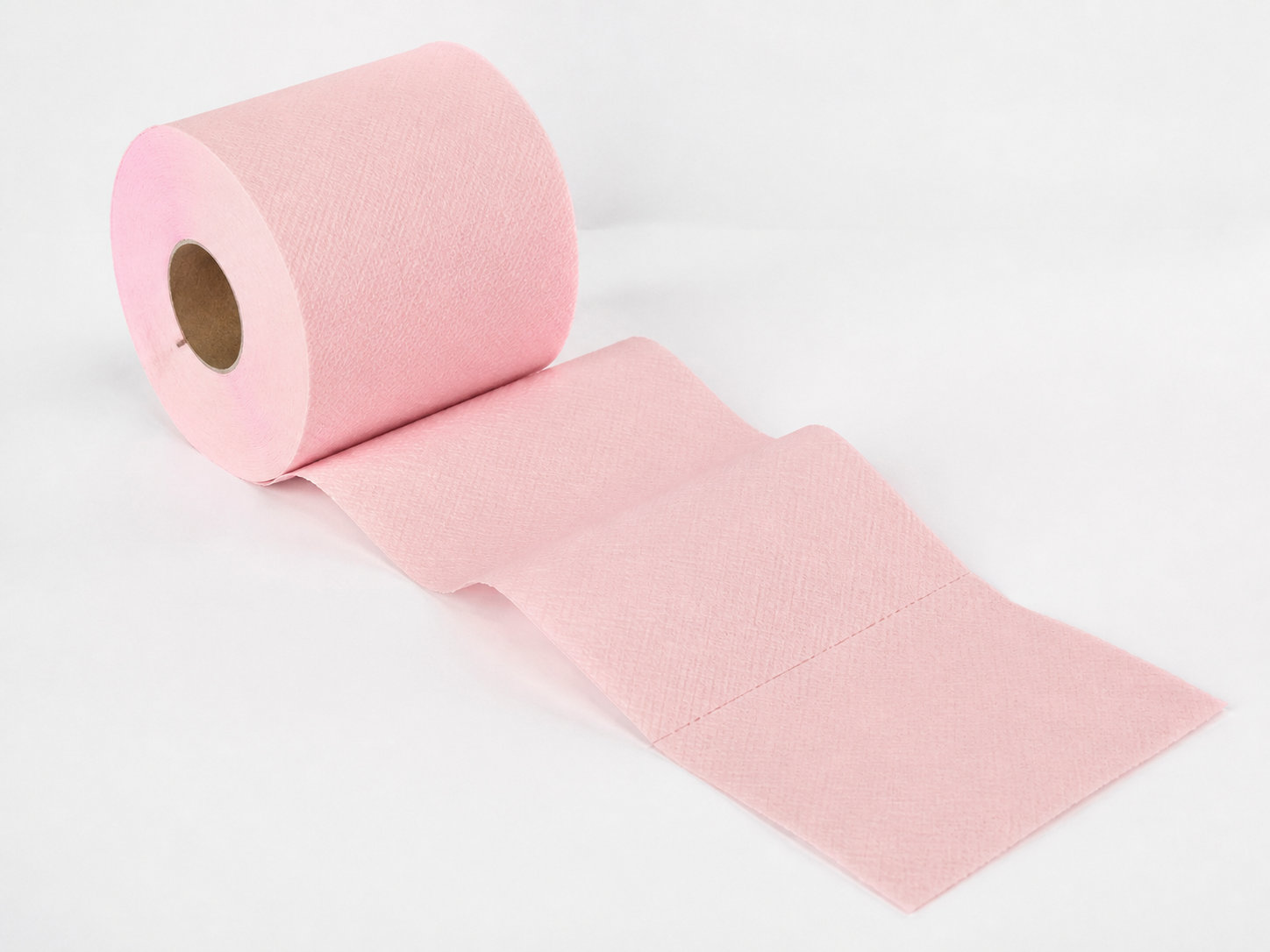 Custom colored pink toilet tissue roll