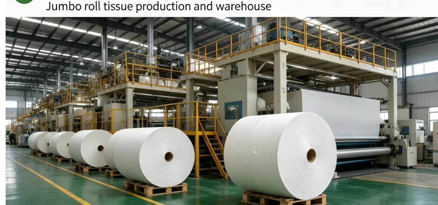 Tissue jumbo roll supplier production line and warehouse